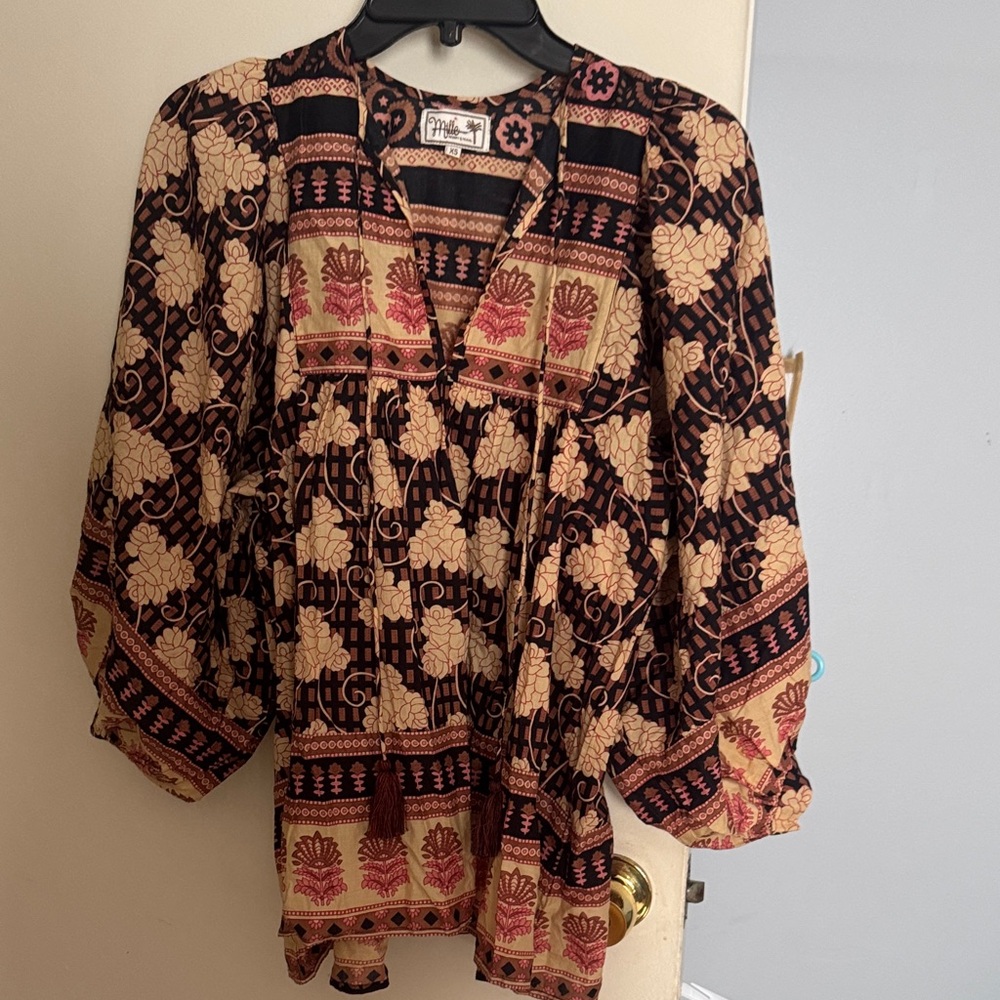 Mille x Anthropologie Elegant Floral Patterned Blouse - Picture 5 of 7